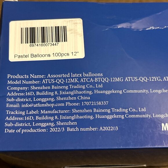 Aufun Shop 100 Pieces Rainbow Set Assorted Color Latex Party Balloons 12” Pastel - Picture 4 of 6